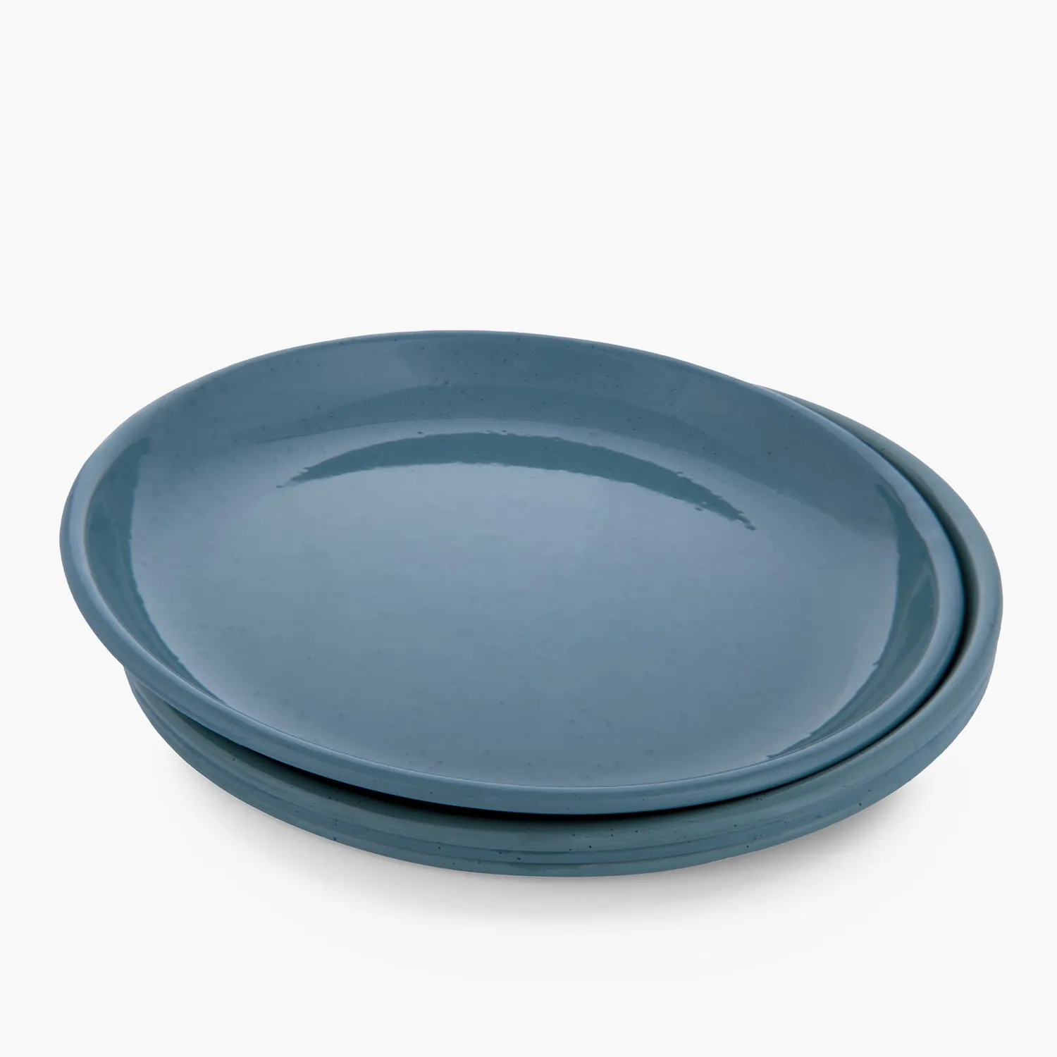 Bare Bones Living Rolled Enamelware borden blauw emaille set
