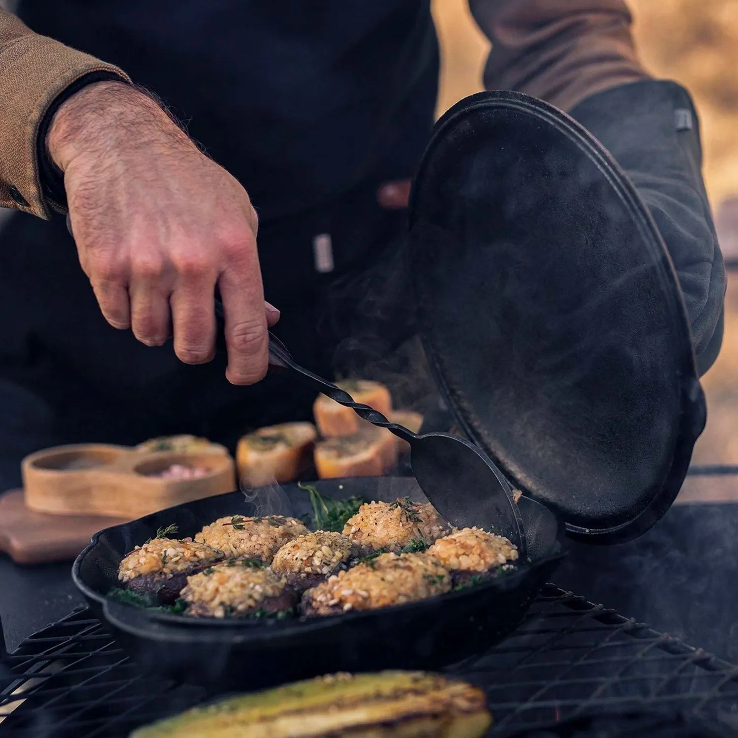 Bare Bones Living Cowboy Grill Chef Spoon bbq-lepel walnoot