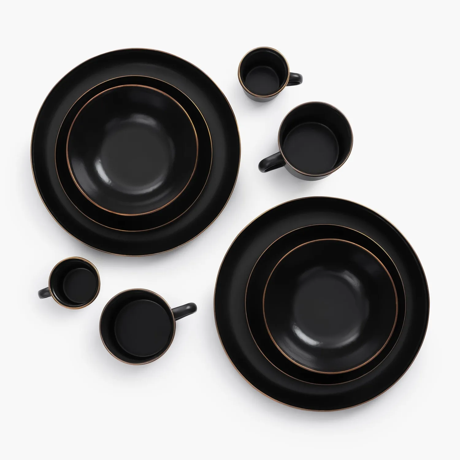 Bare Bones Living Enamelware Dining Collection servies charcoal 2 stuks