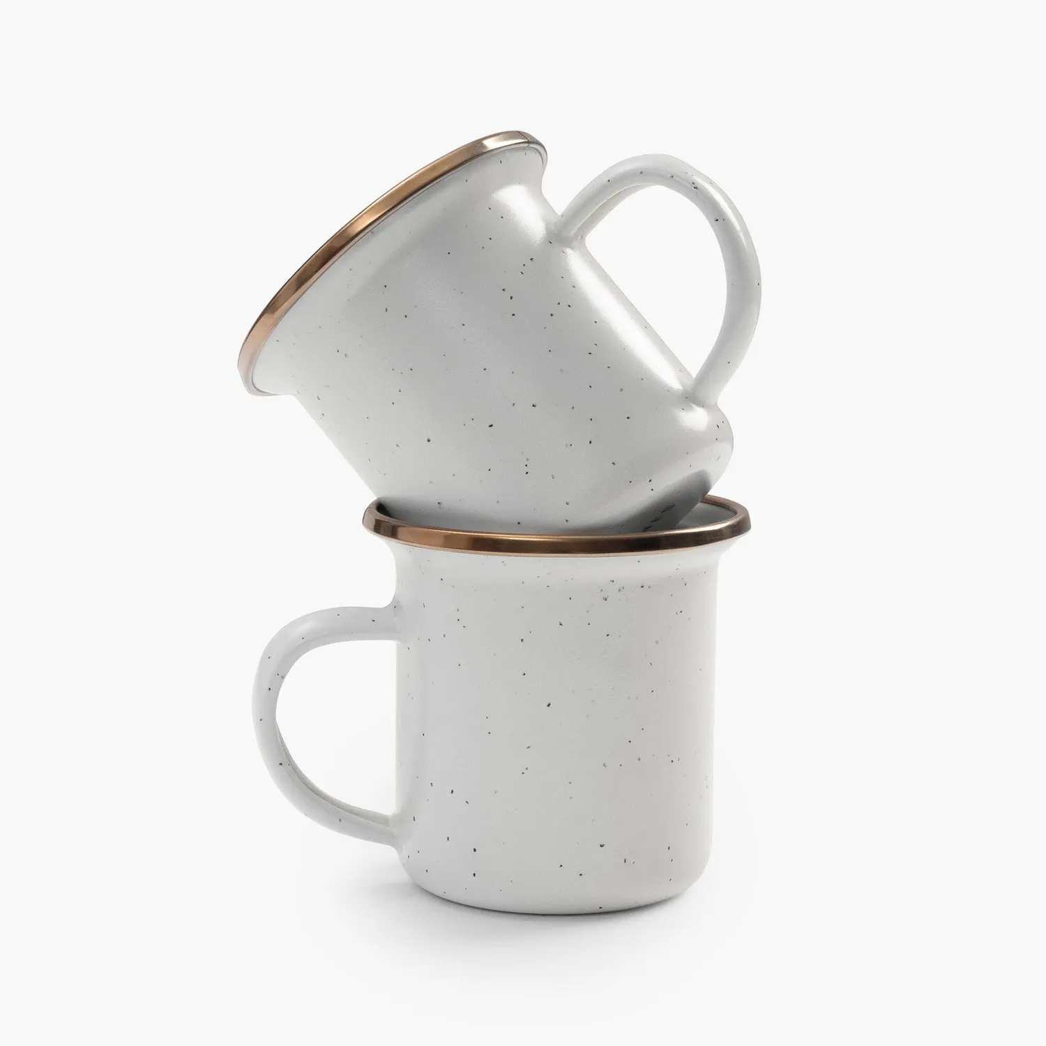 Bare Bones Living Enamel Espresso kopjes set 2-delig eggshell