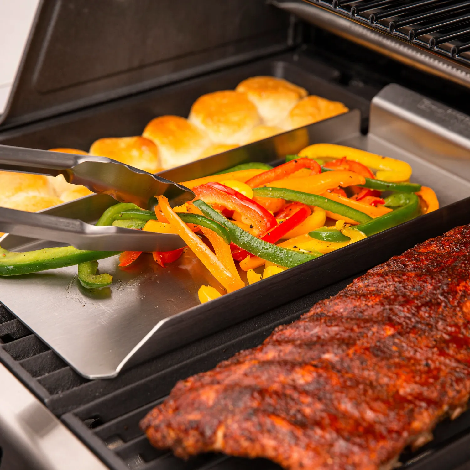 Broil King bakplaat smal rvs 3-zijdig 38 cm