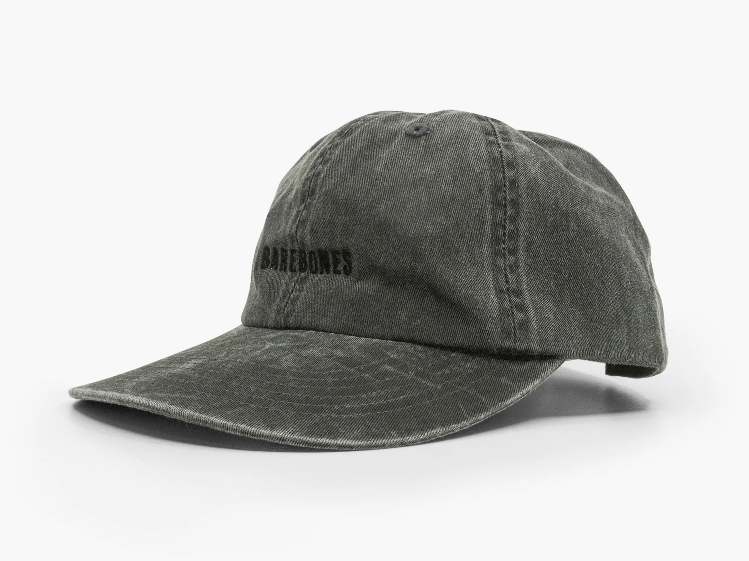 Bare Bones Dad Hat Pet Black Wash katoen verstelbaar