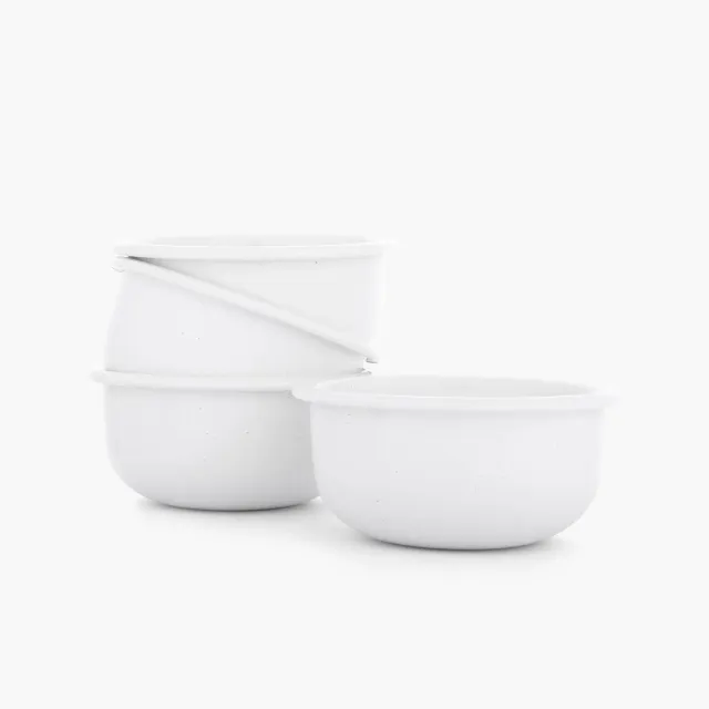 Bare Bones Living Rolled Enamelware Side Bowl emaille kommen Soft White