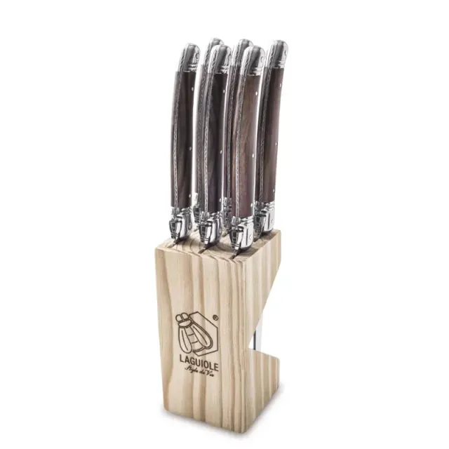 Laguiole Style de Vie Premium Line Darkwood Steakmessen 6-delig