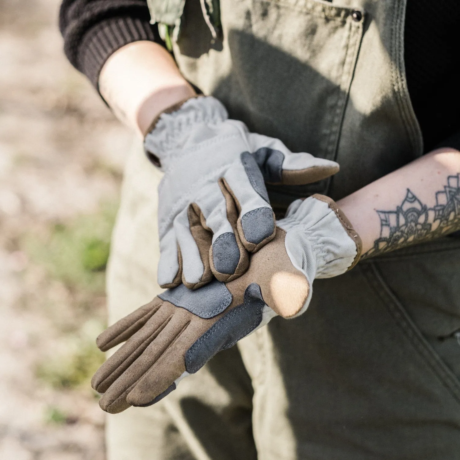 Bare Bones Living Leepa tuinhandschoenen Stone vegan leer