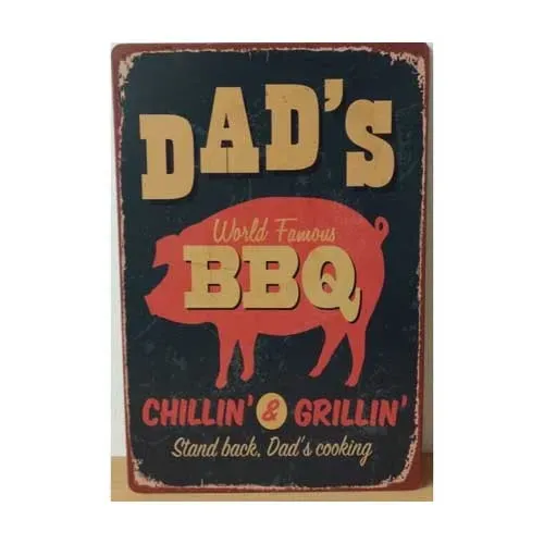 Sartons BBQ wandbord Dads BBQ 30x20 cm metaal