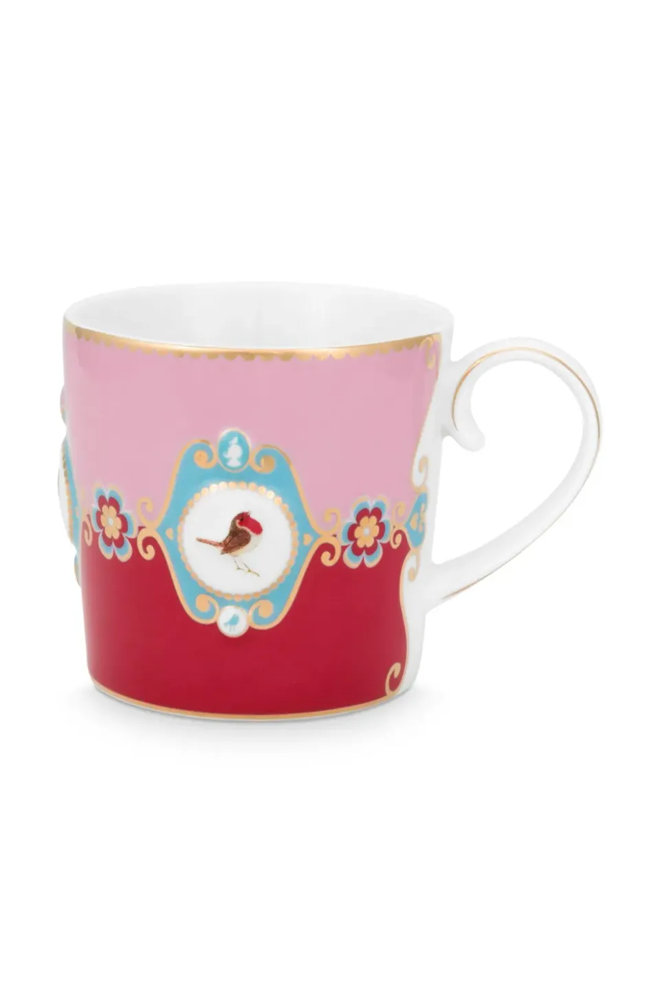Sartons Love Birds mok medallion rood-roze 150 ml