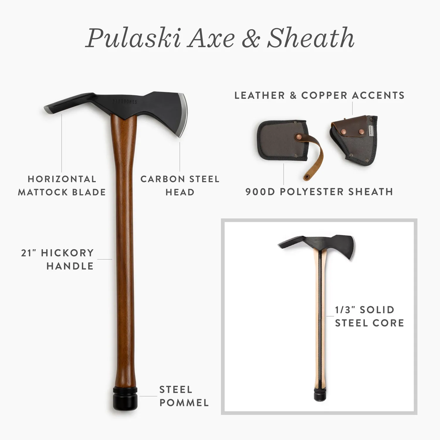 Barebones Pulaski Axe kloofbijl koolstofstaal