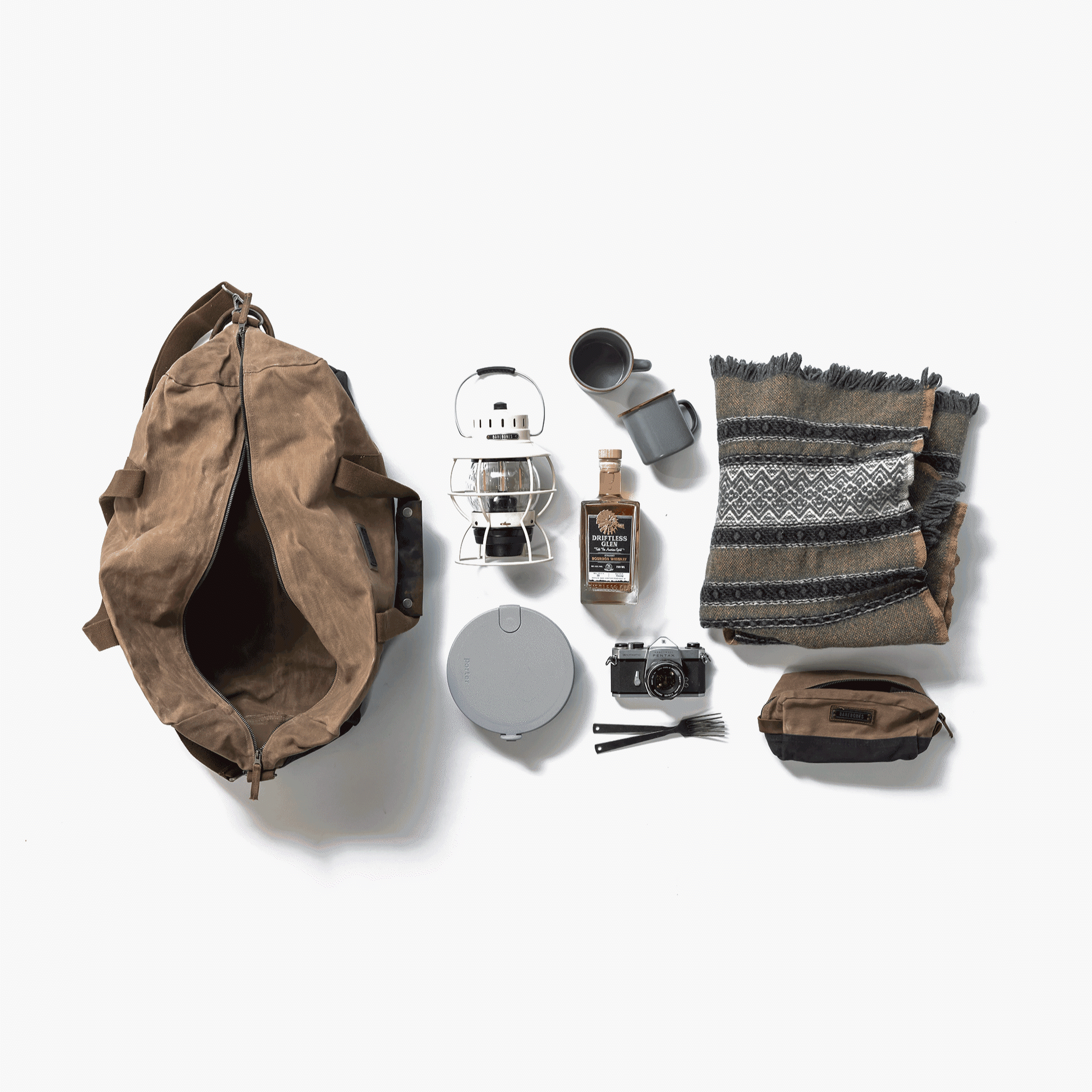 Bare Bones Neelum Duffel weekendtas Khaki waxed canvas