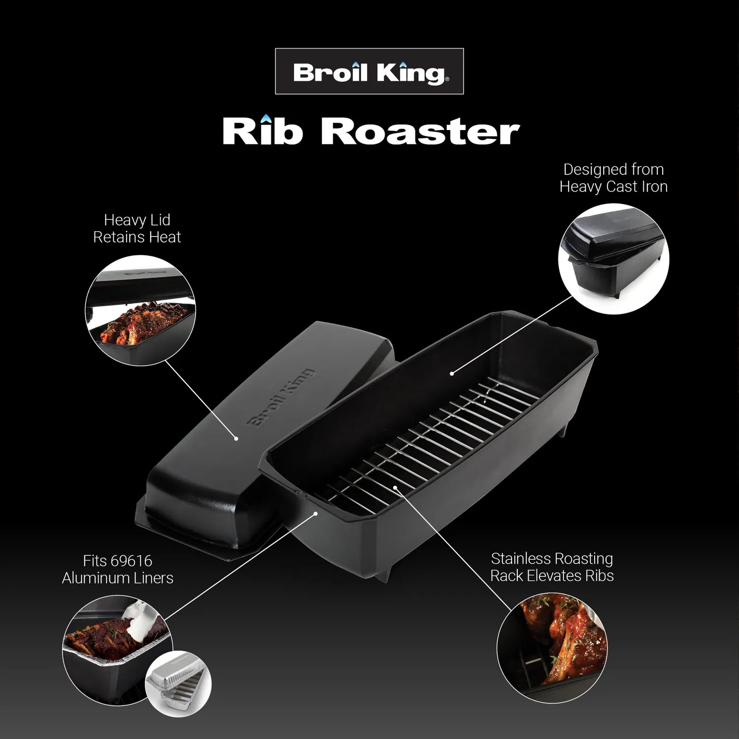 Broil King Rib Roaster spareribhouder gietijzer