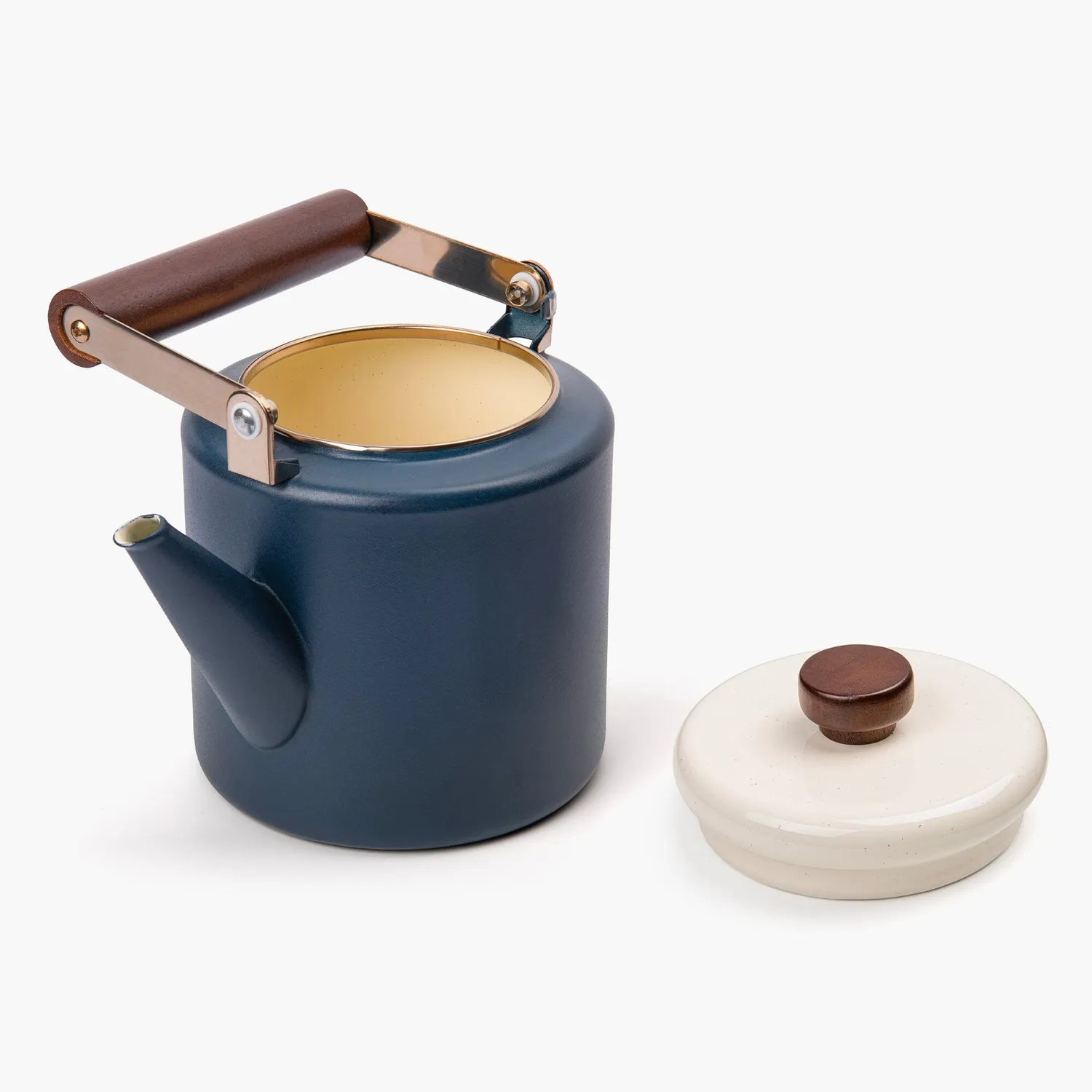 Bare Bones Living Enamel 2-Tone Kettle emaille ketel Indigo Blue