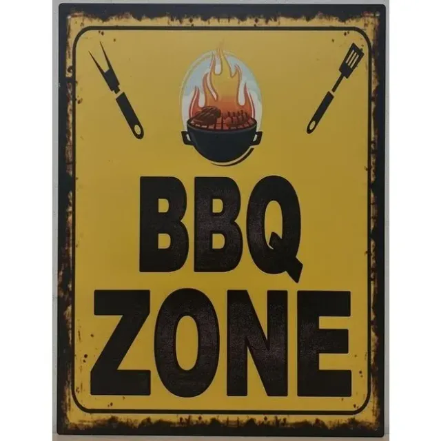 Sartons BBQ Zone wandbord 33x25 cm metaal