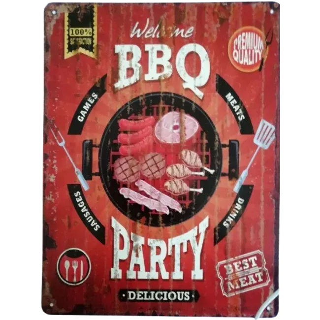 Barbecook BBQ Party wandbord decoratie 25x33cm