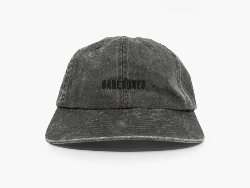 Bare Bones Dad Hat Pet Black Wash katoen verstelbaar