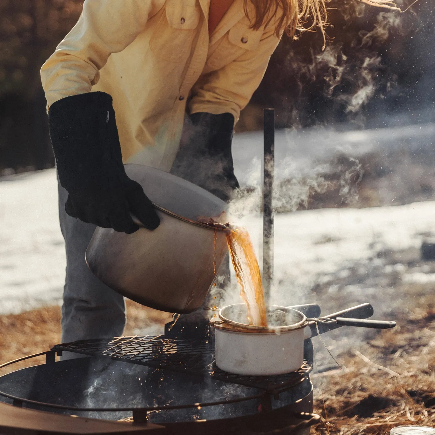 Bare Bones Living Open Fire Glove handschoen leer SM/MD