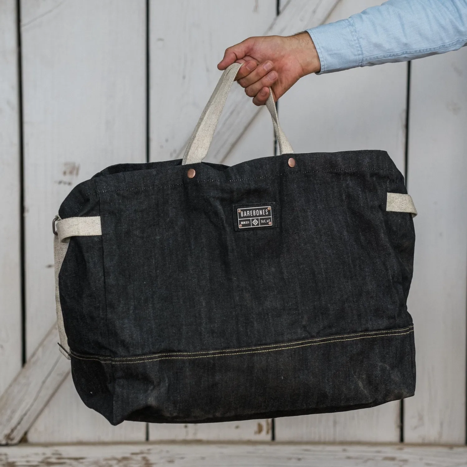 Bare Bones Neelum Giant Tote 40L Denim 2-pack wax