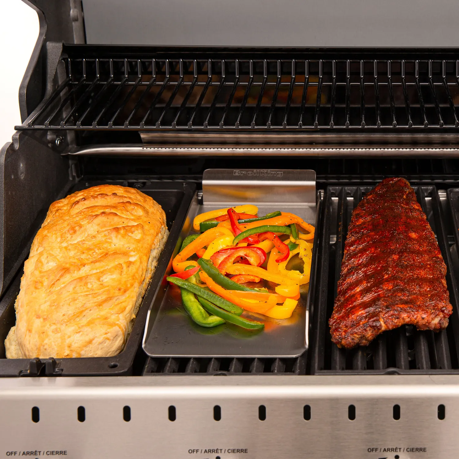 Broil King bakplaat smal rvs 3-zijdig 38 cm