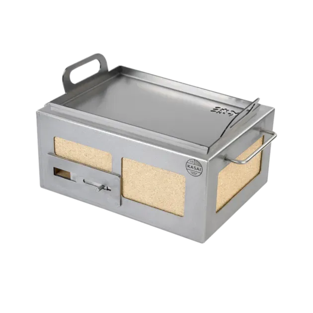 Kasai Konro Grill Solid Plancha Edition houtskool
