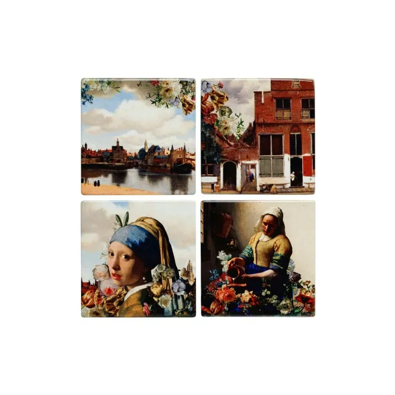 Vermeer Kleur onderzetters set van 4 stuks