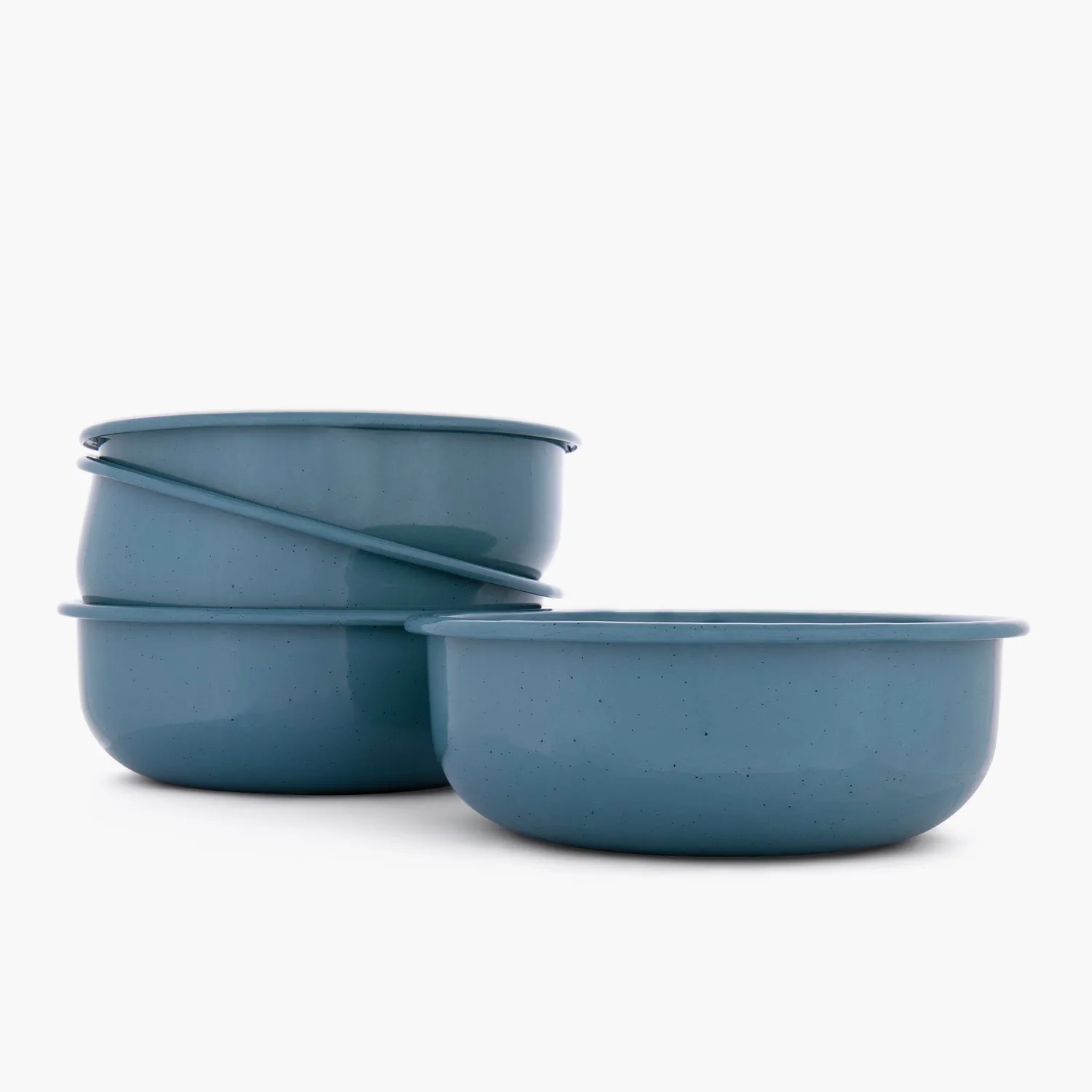 Bare Bones Rolled Enamelware Bowl Set kommenset Dusty Rose emaille