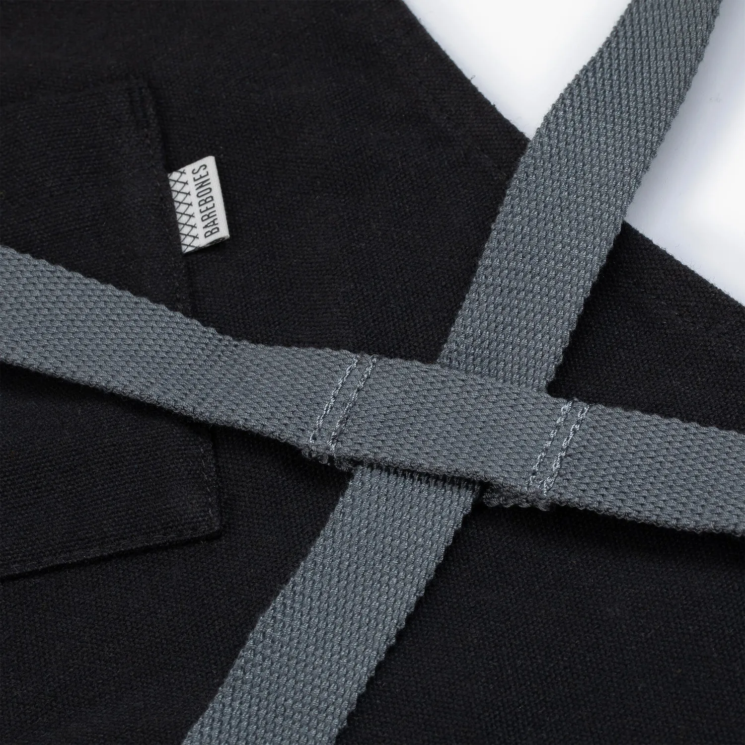 Bare Bones Living Classic Crossback Apron schort zwart canvas
