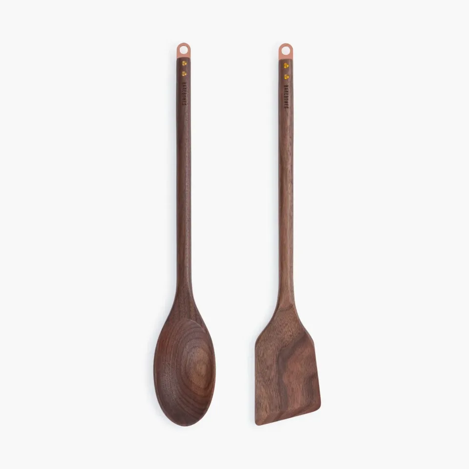 Bare Bones Wooden Utensil spatel- en lepelset walnoot