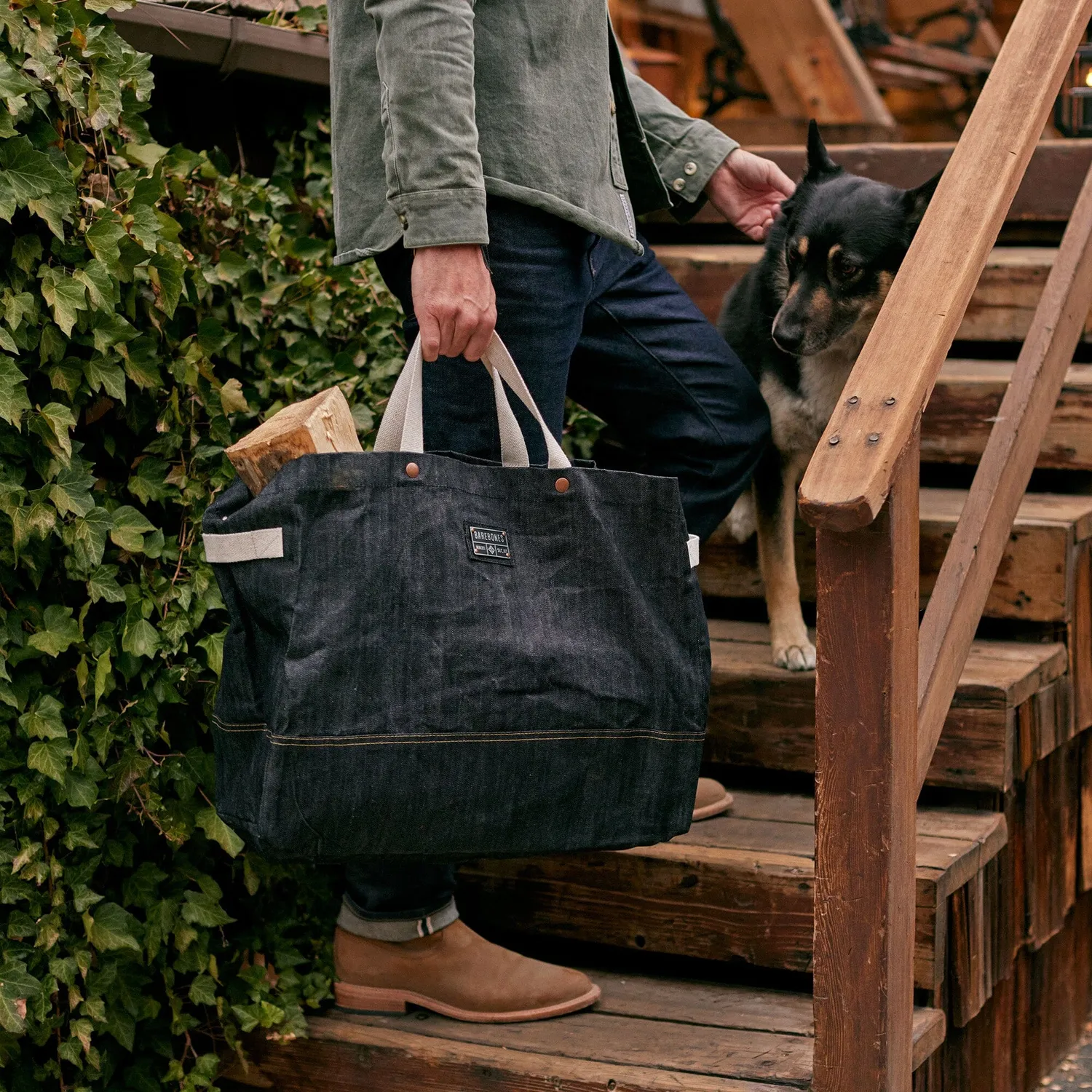 Bare Bones Neelum Giant Tote 40L Denim 2-pack wax