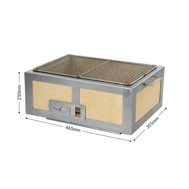 Kasai Medium Wide Konro houtskoolbarbecue 4-6 pers rvs