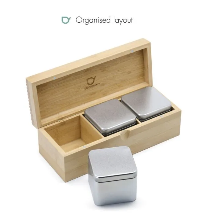 Sartons theedoos bamboe met 3 blikjes compact