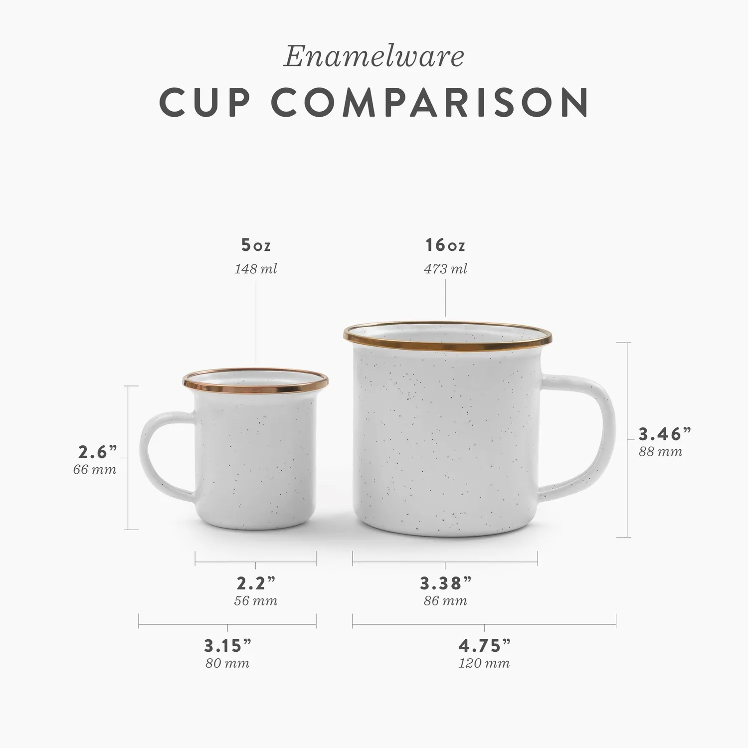 Bare Bones Living Enamel Espresso kopjes set 2-delig eggshell