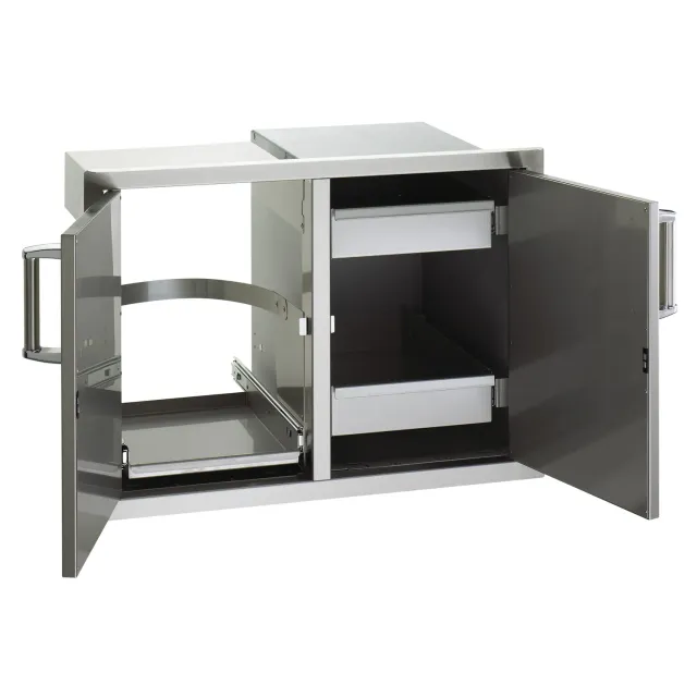 Fire Magic Double Doors afvalbak en dubbele ladekast