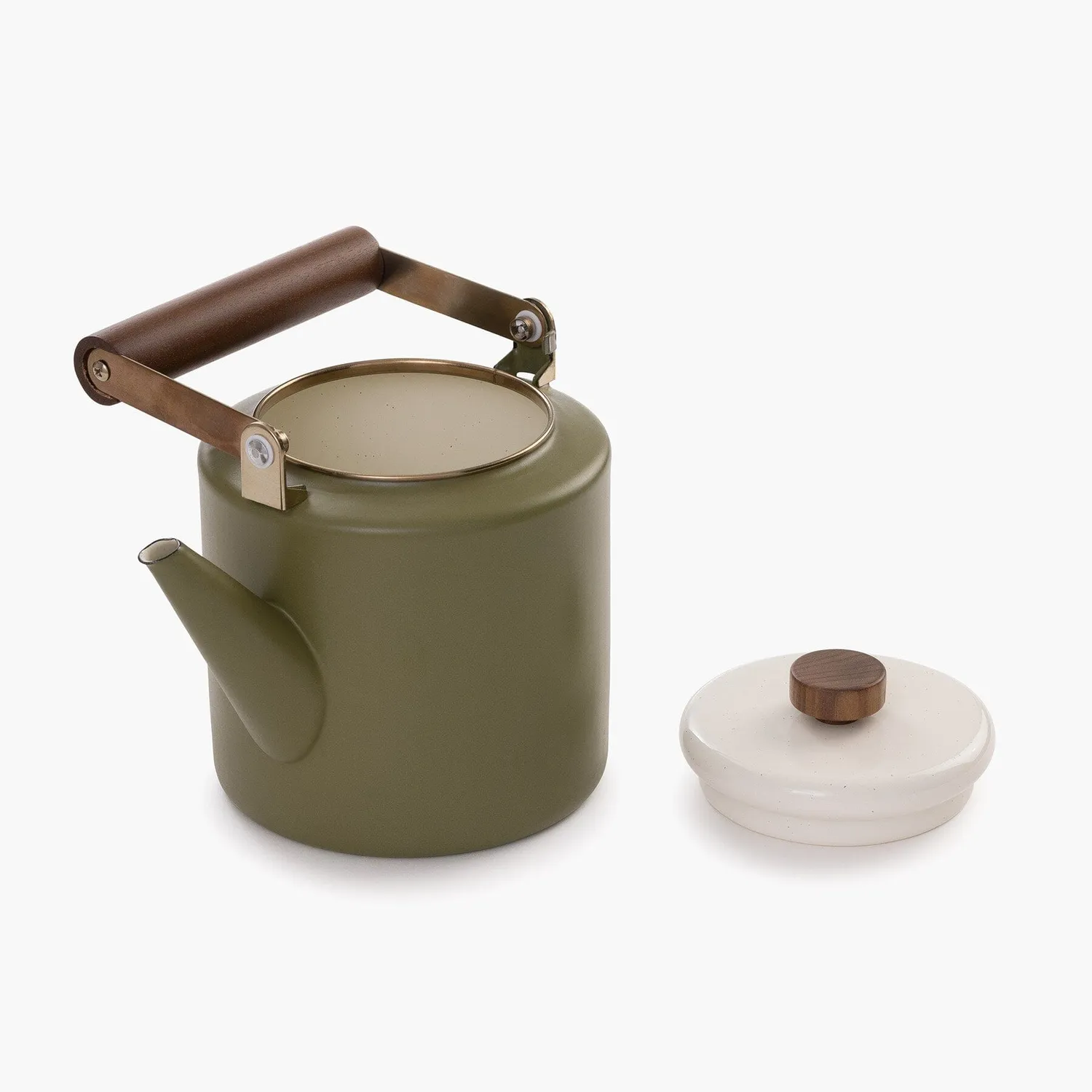 Barebones Enamel 2-Tone Kettle fluitketel olijfgroen