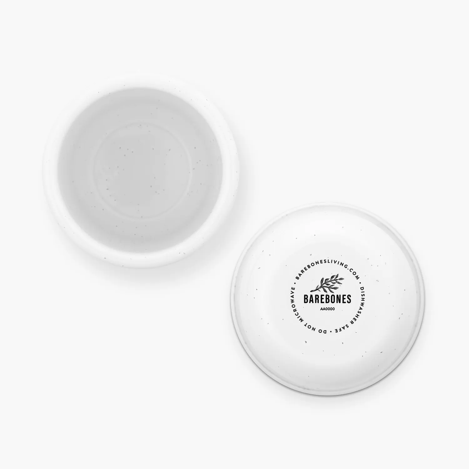 Bare Bones Living Rolled Enamelware mokkenset soft white