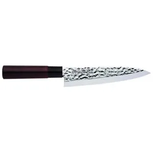 Konro Gyuto Hammered koksmes 18cm zwart roestvrij