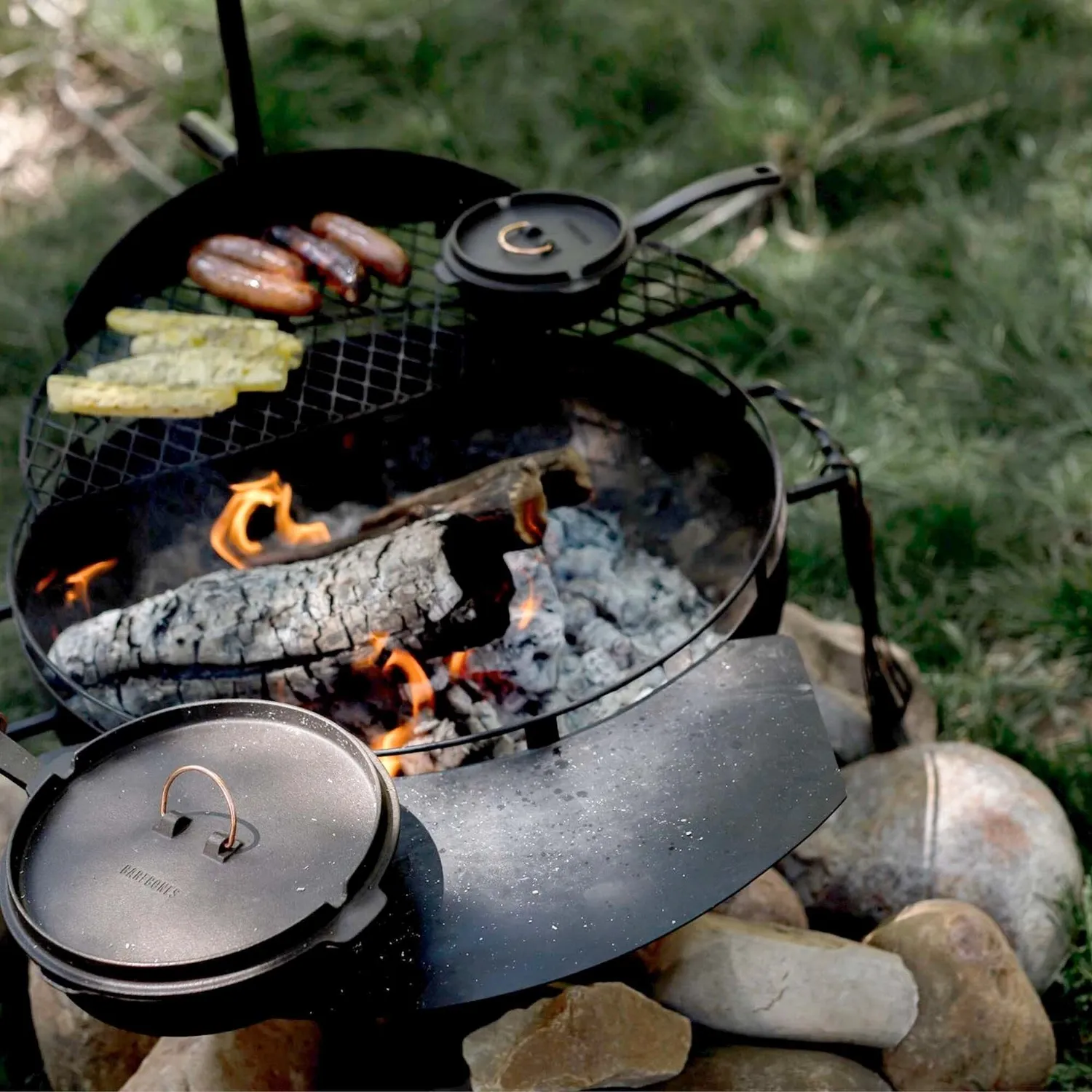 Barebones Cowboy Fire Pit Grill 23 vuurkorf barbecue bundel staal