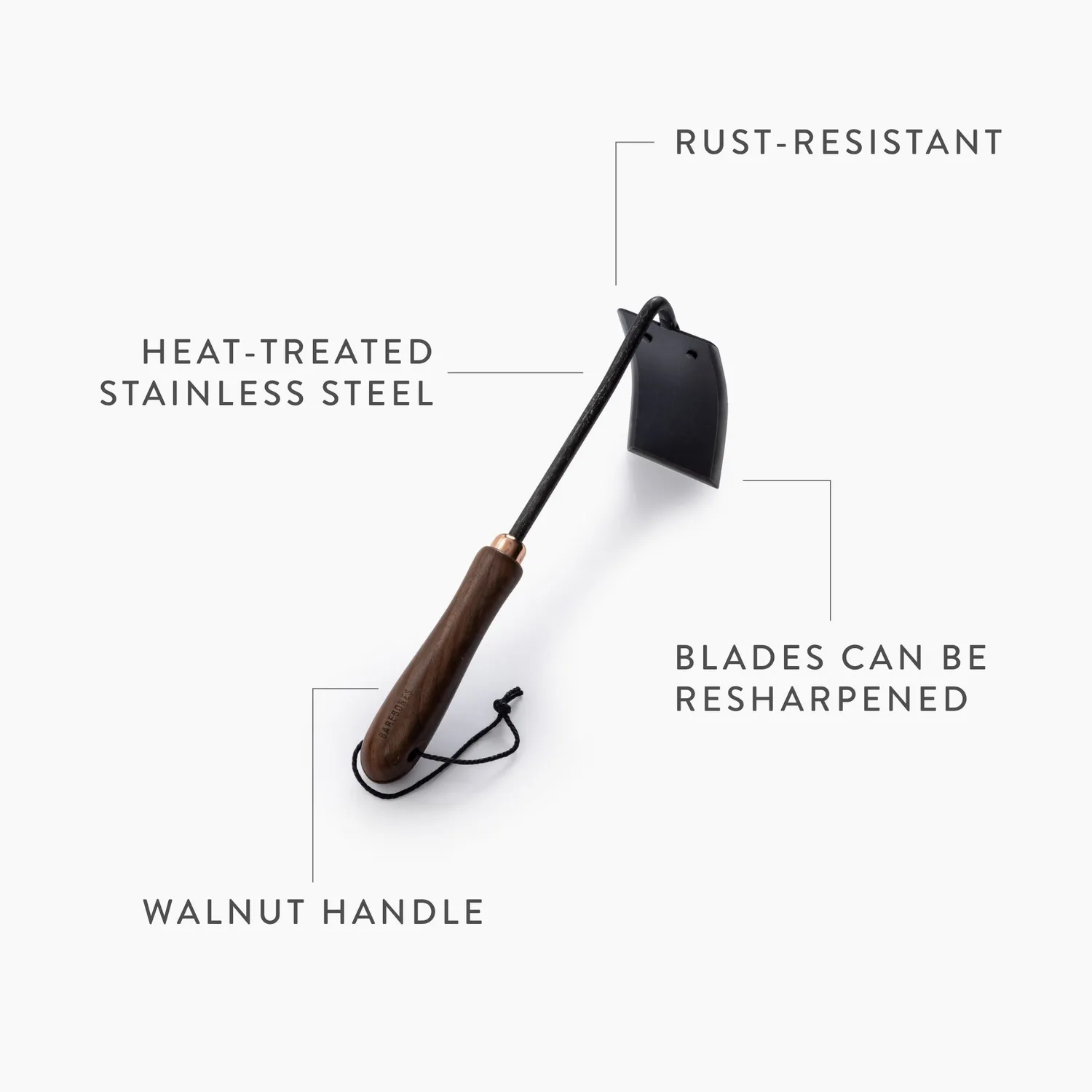 Bare Bones Living Square Hand Hoe handschoffel walnut black