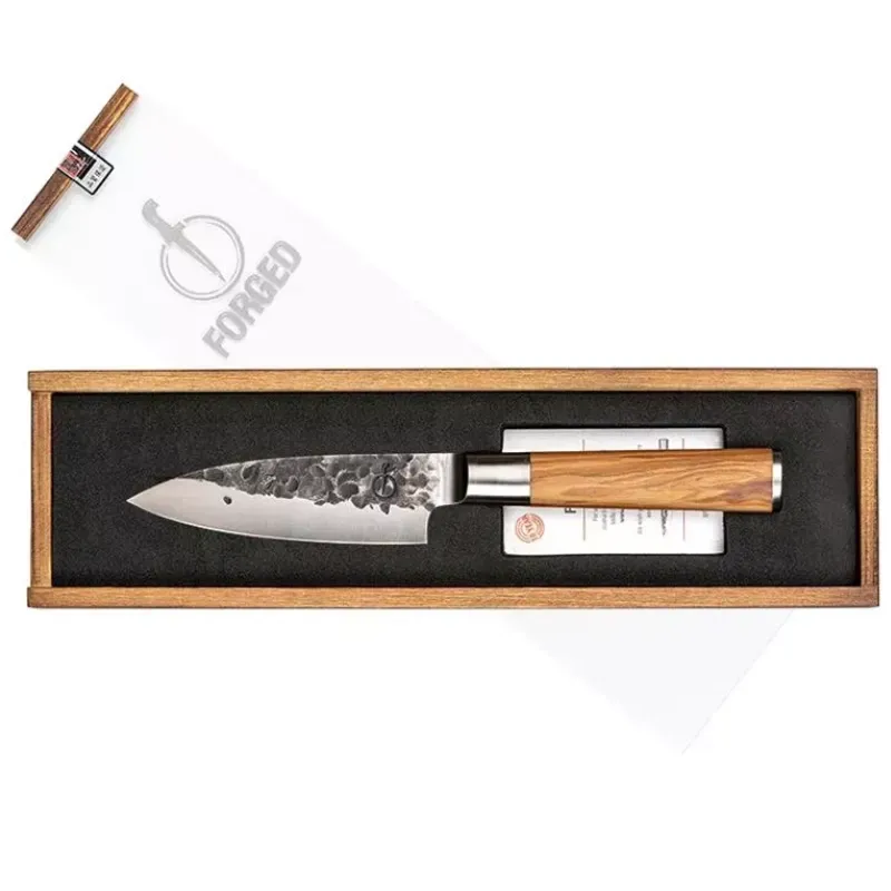 Forged Olive Petty mes  olijfhout Japans snijmes