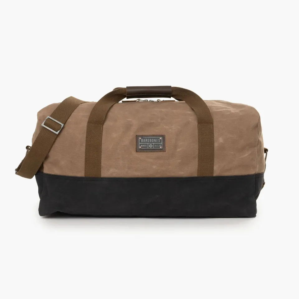 Bare Bones Neelum Duffel weekendtas Khaki waxed canvas
