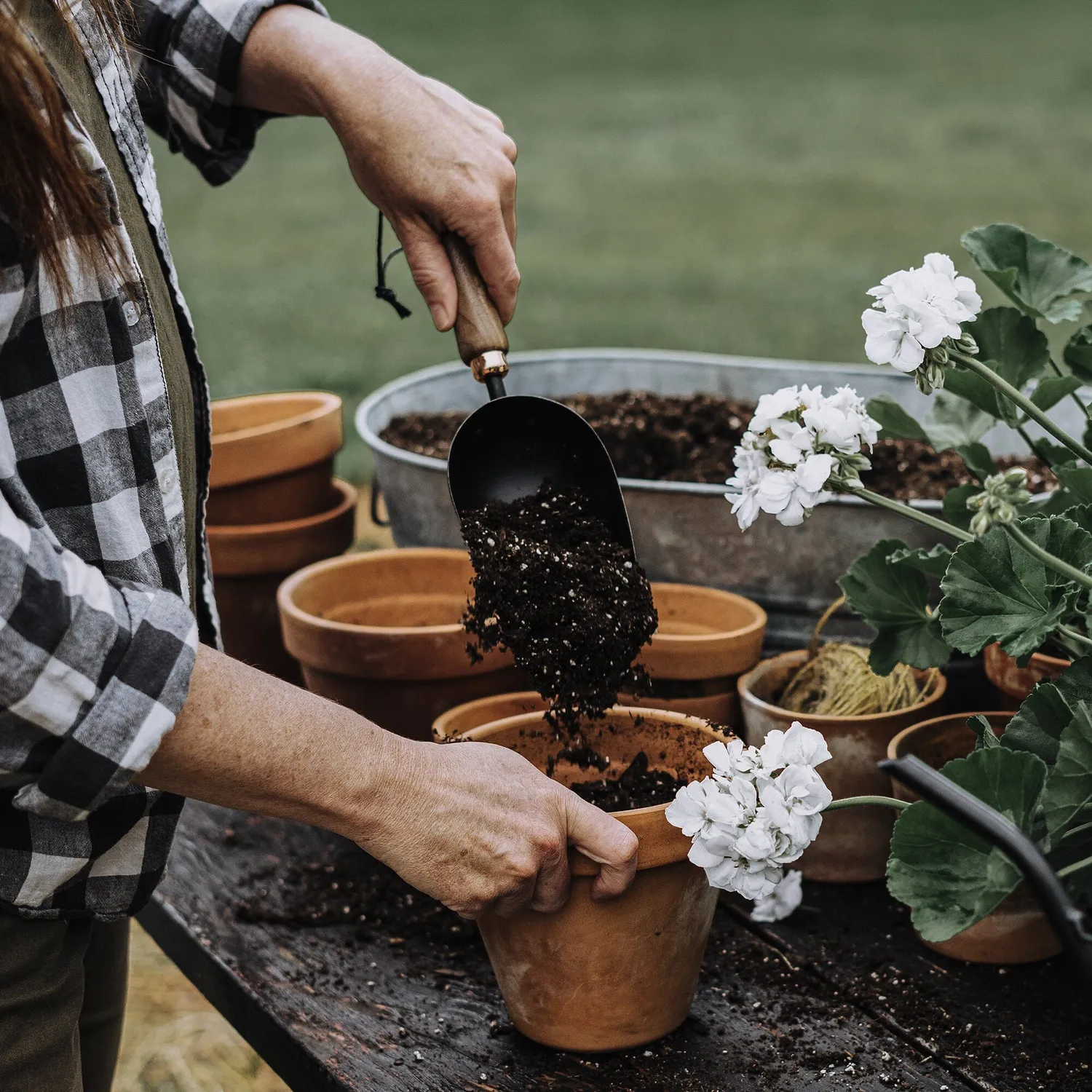 Bare Bones Living Garden Scoop tuinschep walnut/black extra diep