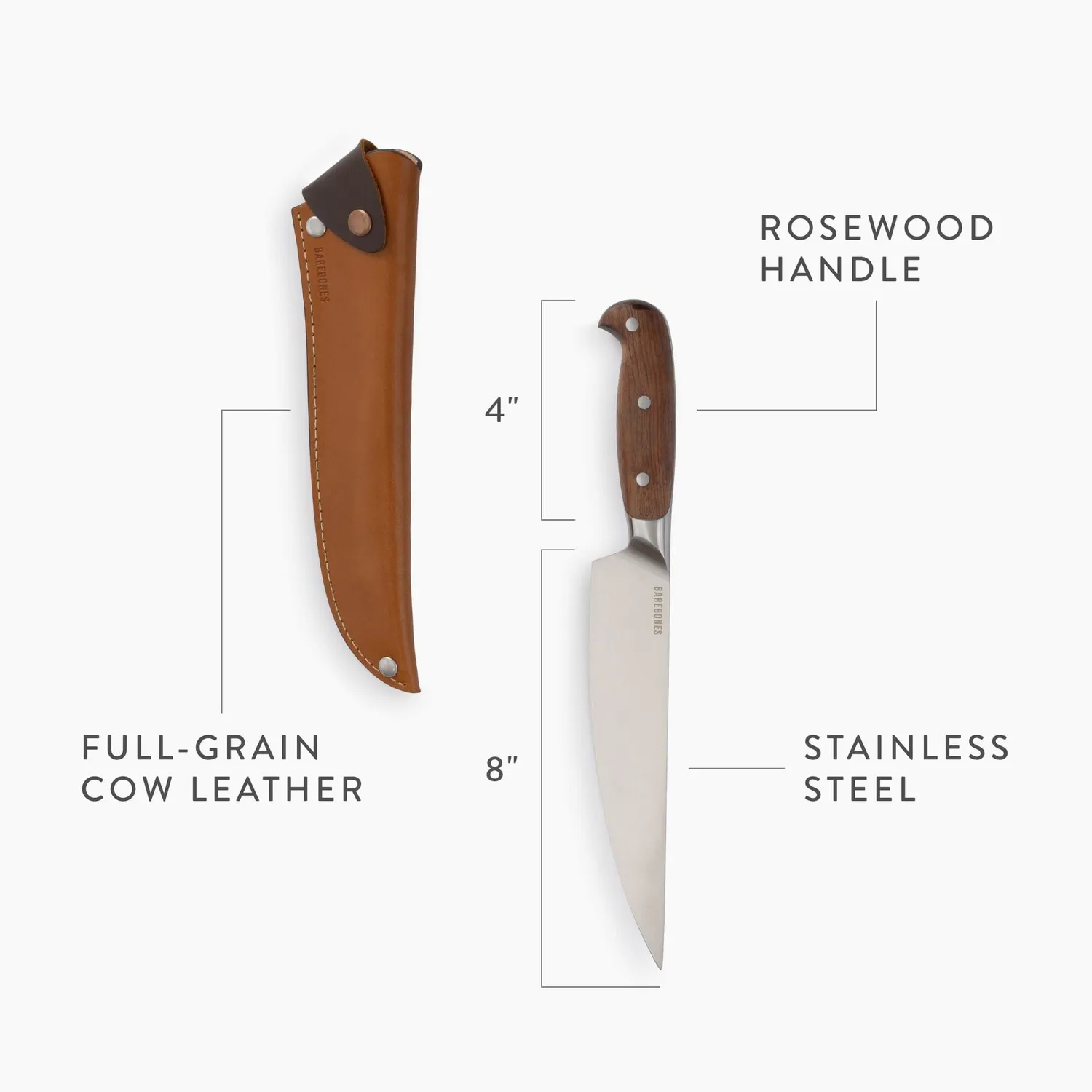 Bare Bones Living Wilderness Chef Knife koksmes 20 cm Aus-8