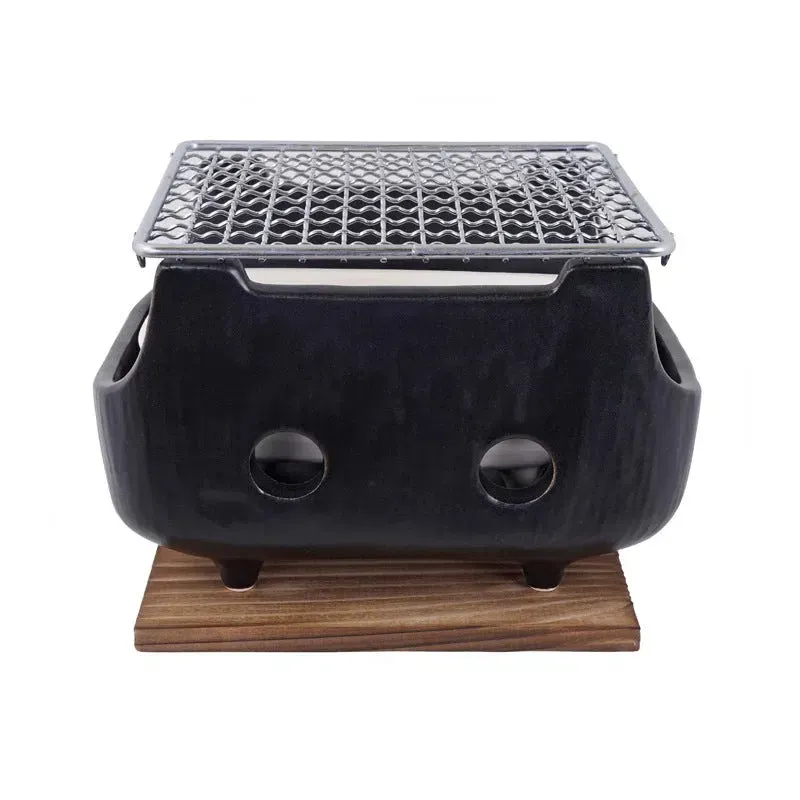 Konro Bizen tafelbarbecue 18,5cm zwart houtskool