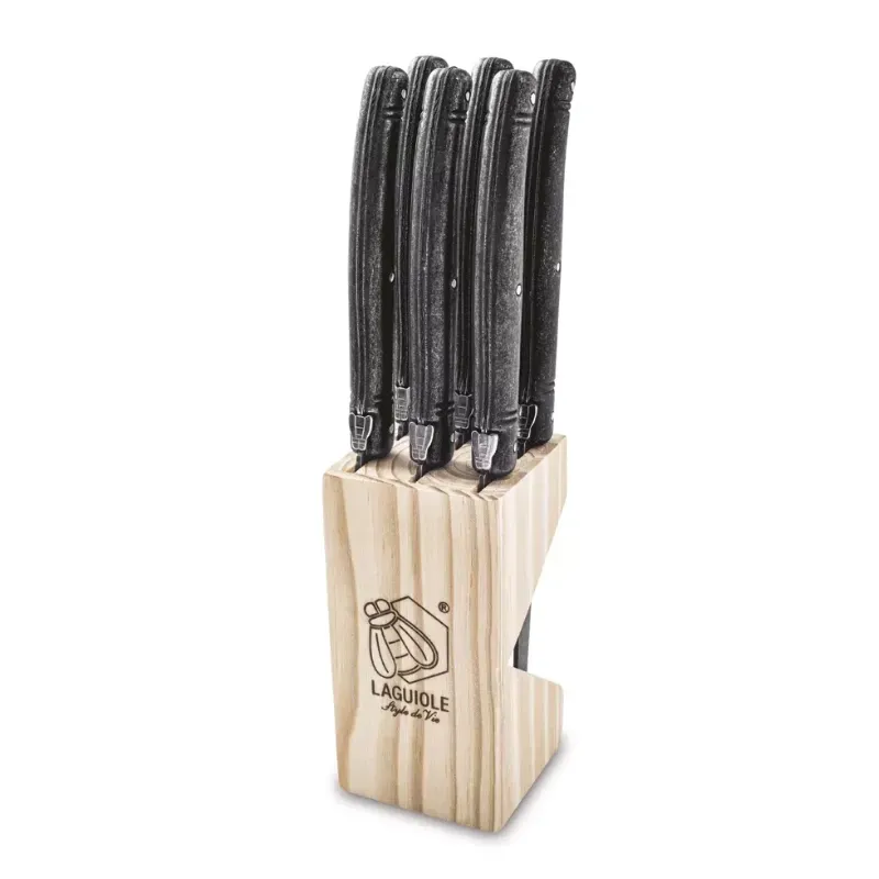 Laguiole Premium Line BlackStone steakmessen 6-delig