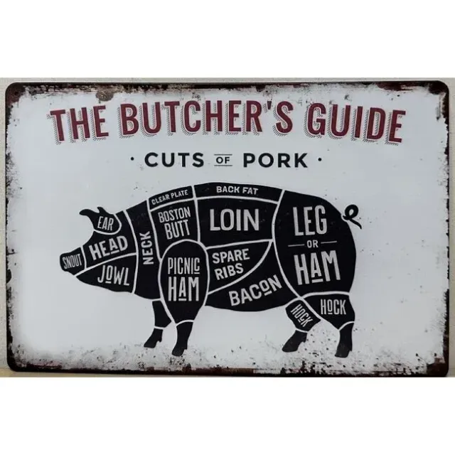 Sartons Butcher's Guide Varken Poster Slagerij