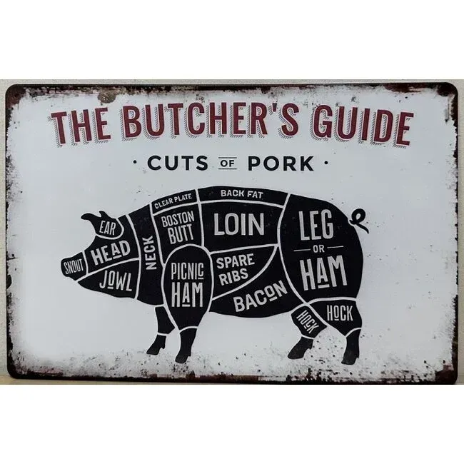 Sartons Butcher's Guide Varken Poster Slagerij