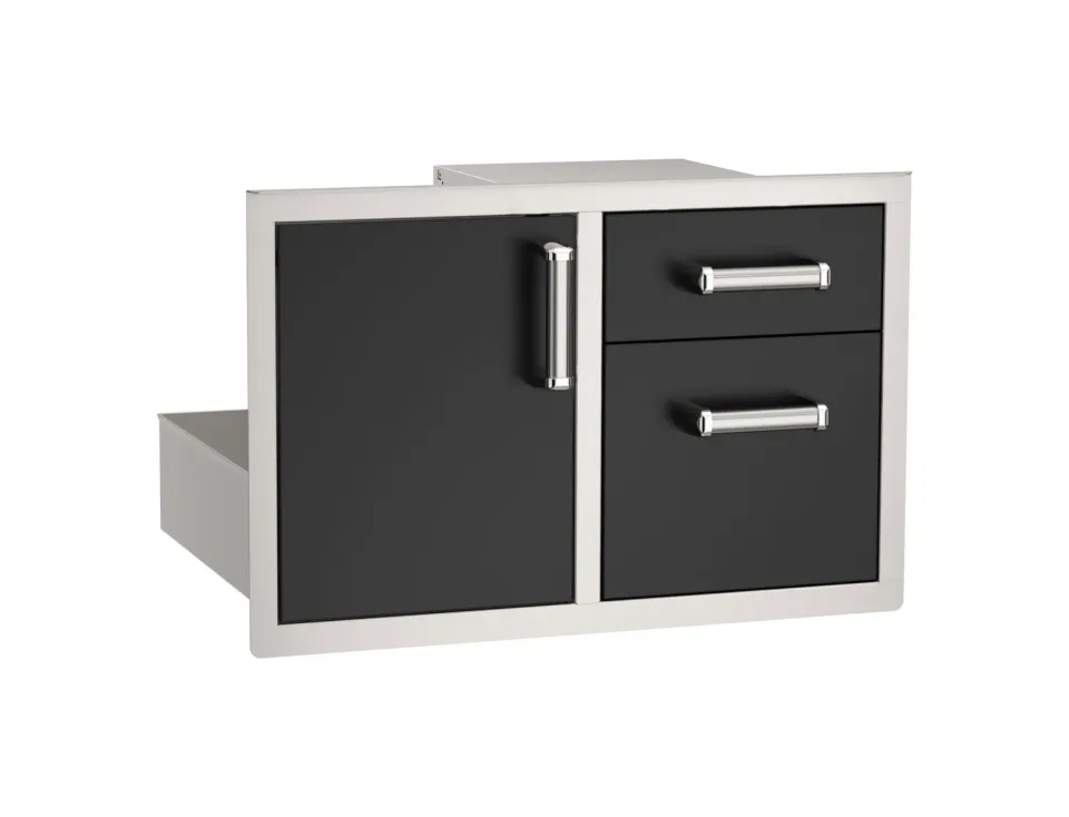 Fire Magic Black Door Drawer Combo inbouwdeur zwart met lade