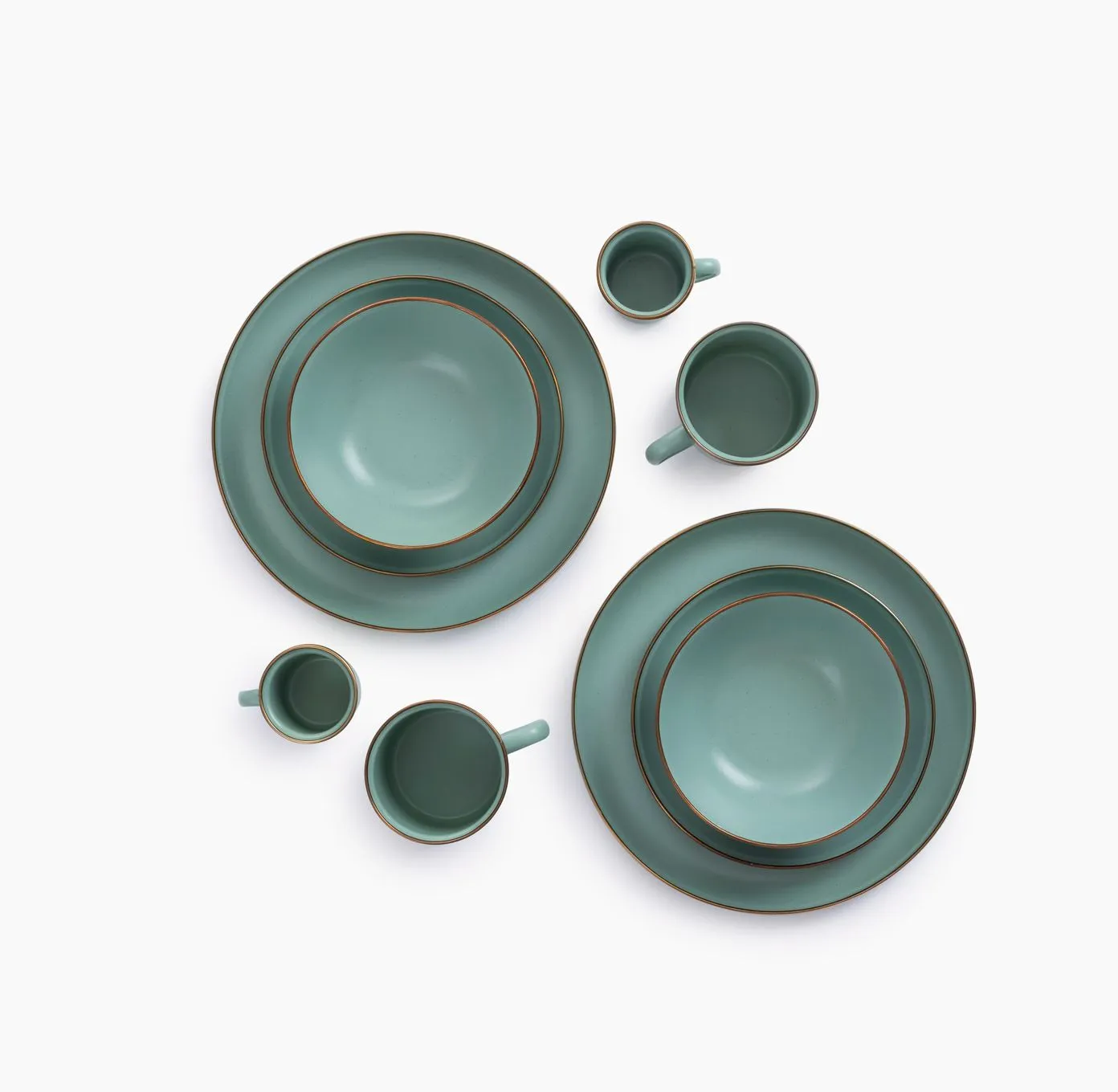 Bare Bones Living Enamelware Dining Mint emaille servies 2-delig