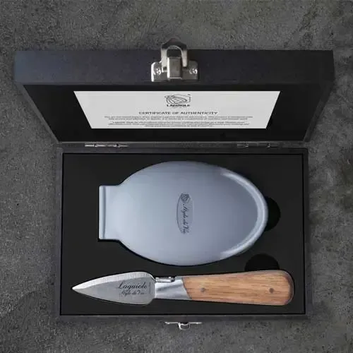 Sartons Oestermes geschenkset eikenhout