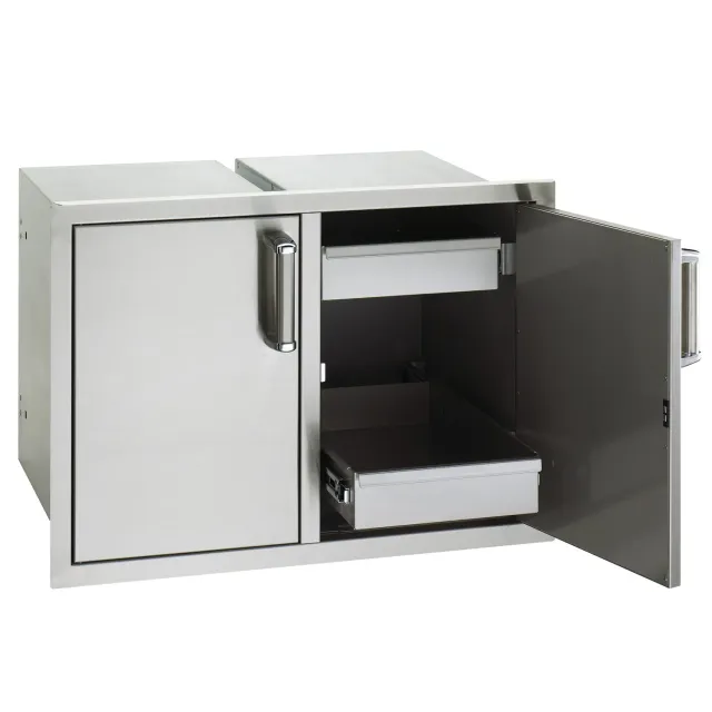 Fire Magic Flush Mounted dubbele deur met lades rvs
