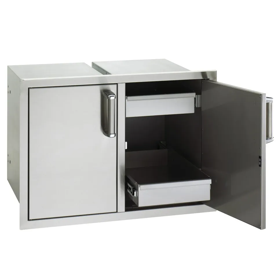 Fire Magic Flush Mounted dubbele deur met lades rvs