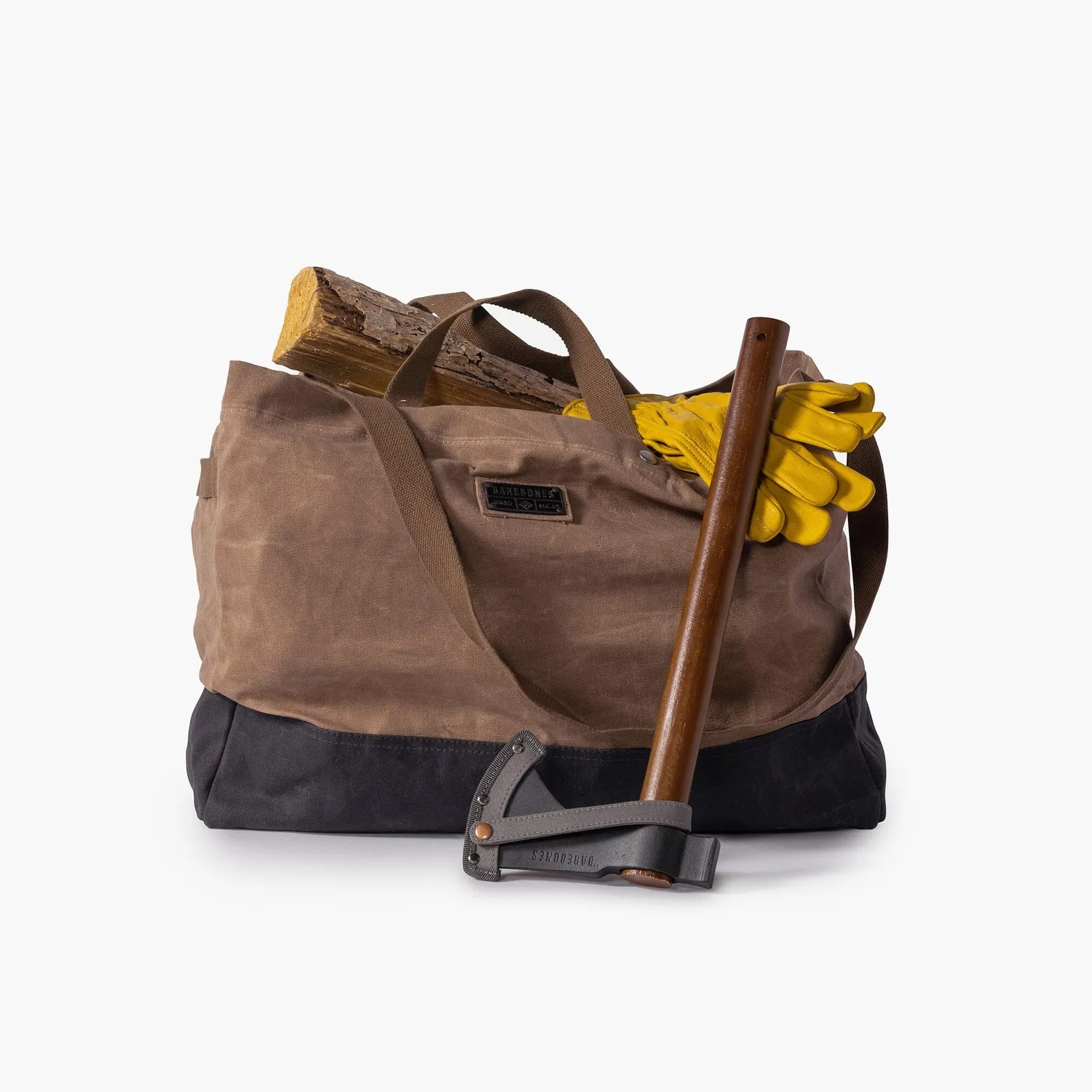 Bare Bones Living Neelum 40L Giant Tote draagtas khaki wax
